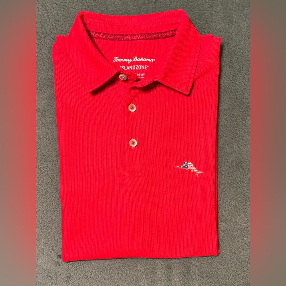 Tommy Bahama Vibrant Red Island Zone Supima Cotton Polo Shirt, size: S/P. (5358)